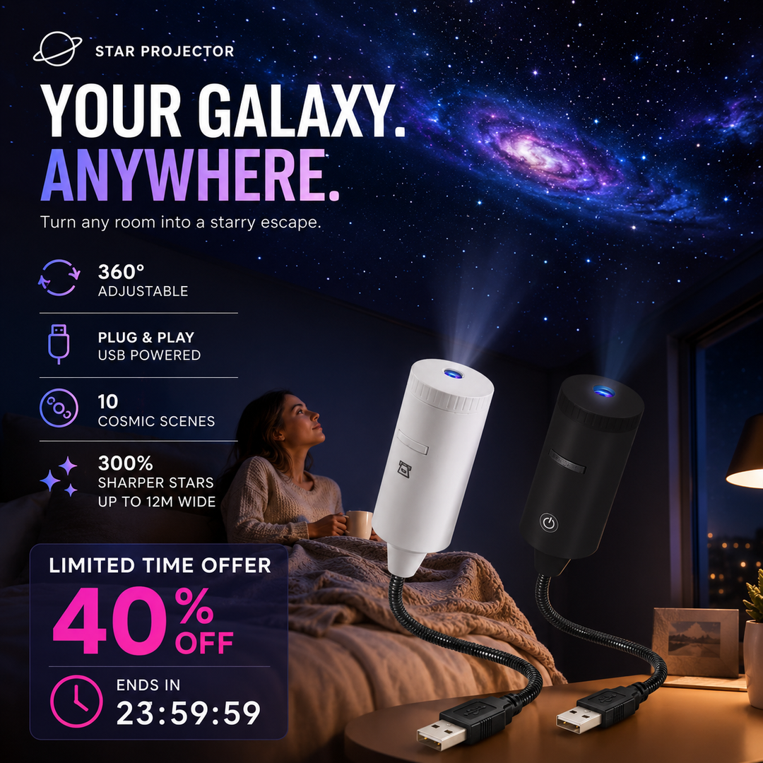 🌌🌙 USB Galaxy Moon Projector Night Light – Rotating Starry Sky, Soothing Sleep Ambience – Pay on Delivery ✨✅